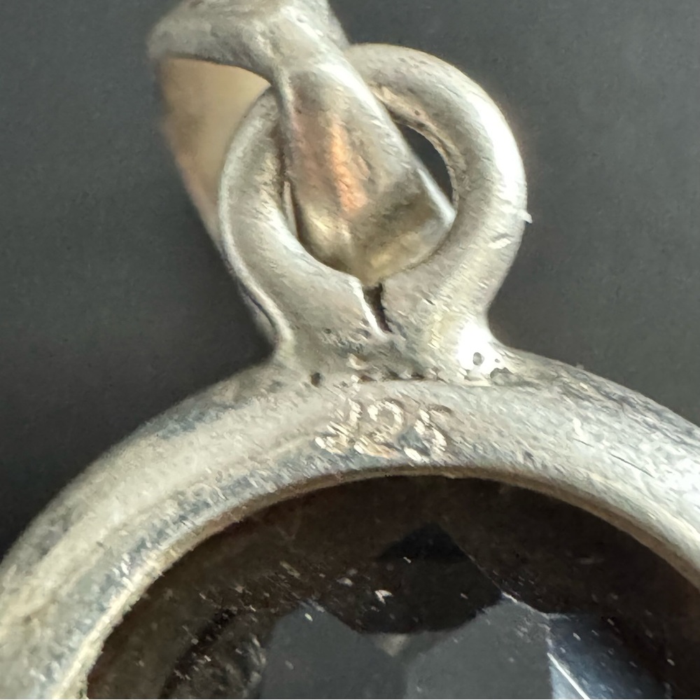 Sterling Silver Smoky Quartz Necklace 15” - 3mm Herringbone - Picture 2 of 12